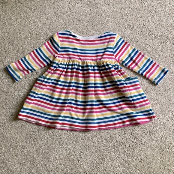 6-12M Hanna Andersson Rainbow Stripe Pocket Dress - Picture 2 of 7